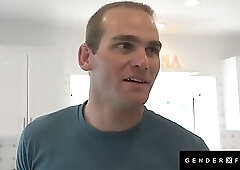 GENDERX FILMS - Brunette Trans Stepmom Switches & Rides Stepson