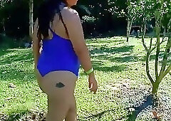 Outdoor exhibitionism at the summer camp in Medelln. I'm a Venezuelan slut and I like to fuck in