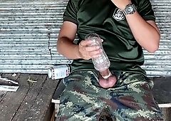 Military studs in uniform get handjobs and blow their loads