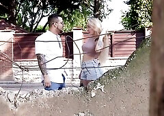 Street Pickup Blond Got Facial Oozing By Random Wall