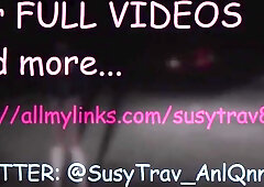 SusyTrav sissy whore street bare and caught outdoor compilation