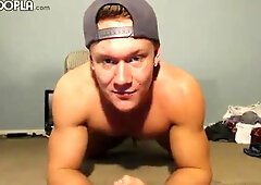 Jason Keys doing push-ups and masturbating too