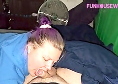 Short haired, giving head