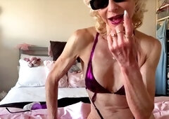 Fresh fucktoy Granny Jacy is ready to enjoy some solo pleasure