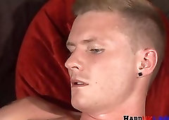 Sporty UK chav stroking swollen dong