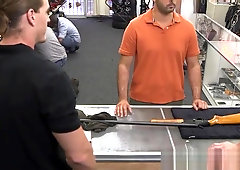 Straight pawnshop amateur sucking for cash