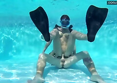 Slim Girl Practices Scuba-diving With Anal Plunging