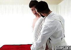 Handsome twink Ethan Tate blowjob Tucker Barrett huge dick