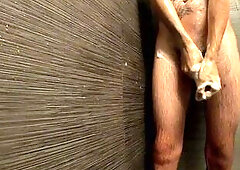 Taking Shower. Shaving. Masturbating my large dick. Cockrash.
