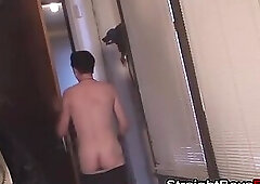 Straight emo guys share inked babe in hot threesome pounding