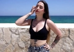 Inked Latina Melania Dark gets picked up for a casting call without a condom