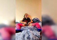 Mistresse Eva watches and laughs as bleached-golden-haired bimbo Veronica plays with her little clitty and fantasies of mouthfuls of penis & cum