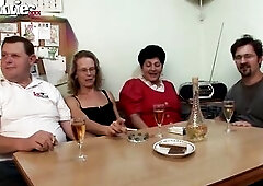 Marga pulls out her large thong-on after finger banging and blowing Gundi.