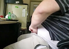 Daddy trucker dumps a quick load in Chubby Boy's mouth... 3