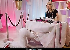 Naughty trans slut Izzy Wilde fucks a bride and her friend