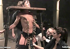 Hot Girl in upside down suspension banged