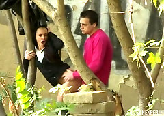 Awesome hidden cam porn with a great-looking leggy brunette