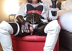 Teasing mature crossdresser