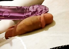 Cute male Stroking Bang Booty Sextoy. Large Ramrod. ジャークオフ巨根.