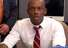 Muscular top boss assfucking black employee