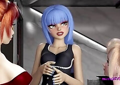 Nonstop fuck-fest showdown - anal domination by a dickgirl in a cyberpunk world