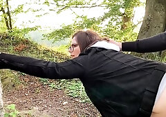 Whilst being on a hike we got slutty and started making out on a lookout point. Whilst giving a oral pleasure u can watch cars driving by - moved some