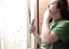 TRANS BITCH - SMOKES AND SUCKS HER EBONY SEX-TOY - 01/06/26