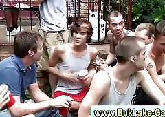 Gay bukkake twink giving blowjobs