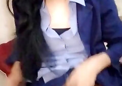 Chinese Crossdresser masturbasi In work clothes