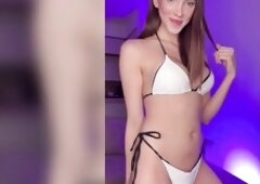 Skinny angel teases with fingers on her slit ?