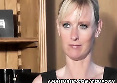 Insane unexperienced Cougar deep throats and drills with jizz shot