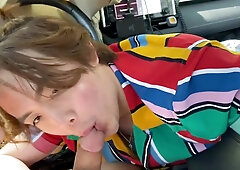 Chinese Twunk Inhales Humungous White Fuckpole & Guzzles Fountain in the Truck