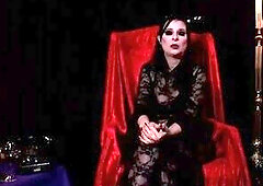 A tattooed vixen in lace underware and nylons widens wide as a thick penis thrusts unfathomable into her avid snatch during their ardent S&M play.