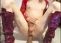 Shemale selfie compilation 05: Erotic toy fun and solo play in sexy stockings