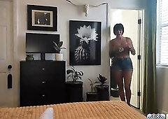 WONDERFUL MALE POV - My cheerful cougar girlfriend sucks me off in couch in advance of her night out with the gals