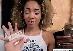 Slutty babe Xianna Hill flashes tits in public for money