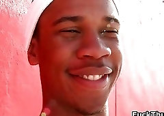 Thug guy gets picked up on the street to suck hard