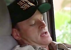 Filthy Officer Pounding Guy In His Car