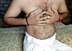 Teen boy explores his own body