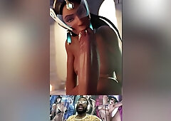 Milky Breast Hard Long Ass Futa Cock Symmentra Sends You This Sucking Her Own Dick