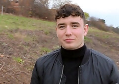 Curly-haired amateur bottom rides dick in a car