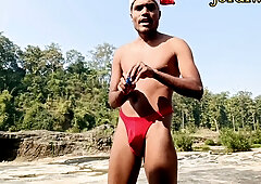 Hot Santa Claus In Public Outdoor Advanture With Big Cock
