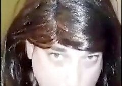 Fuckpole deep-throating sissy