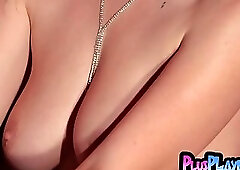 Busty all natual teen model passion posing and striptease for the Playboy