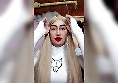 Masturbating richly as a t-girl