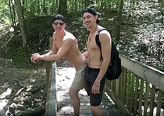 Exploring his cave in an outdoor fucking session