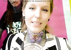 Lisa Rocketcock is a wicked housekeeper who loves attentions of our 3 boys. This babe teases 'em showing of her pale tattooed skin. This babe the
