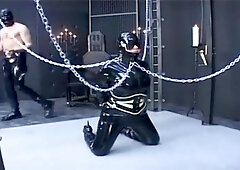 Latex corset movie with spandex babe who adores BDSM