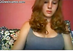 Adorable girl is masturbating on cam, every once in a while, especially early in the morning