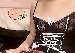 Chastity Sissy Jessica Bloom Destroyed by HUGE BBC Dildo - Hands-Free Sissygasm & Cum Swallow!